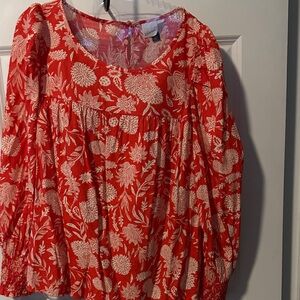 Universal Thread Red Floral Blouse